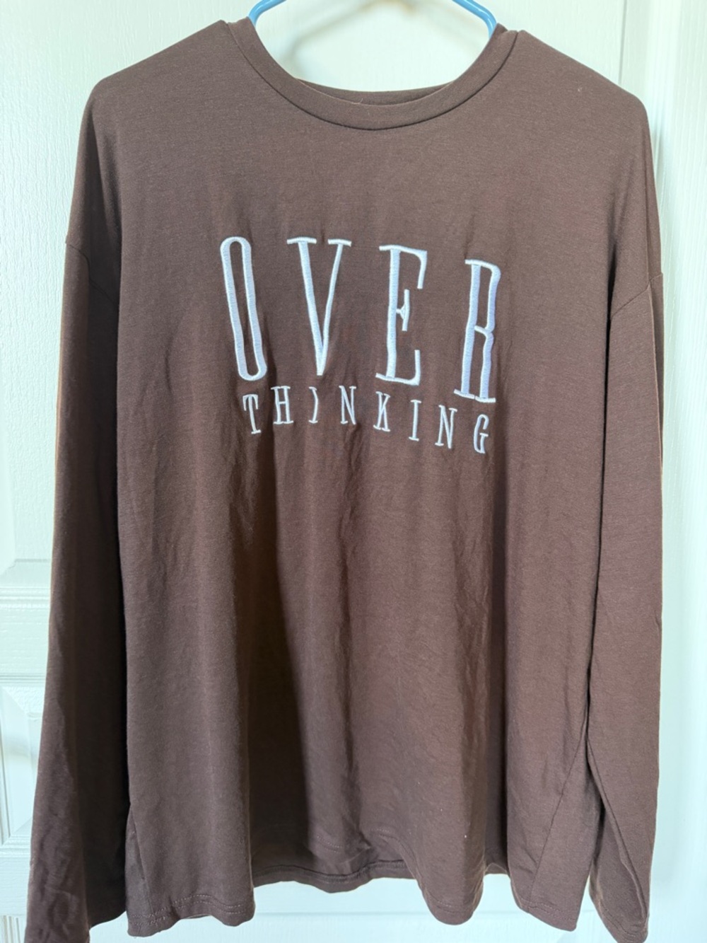 Women’s Brown "Overthinking" Long Sleeve Shirt